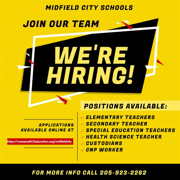  CLICK HERE TO APPLY https://careersalk12education.org/midfieldcity